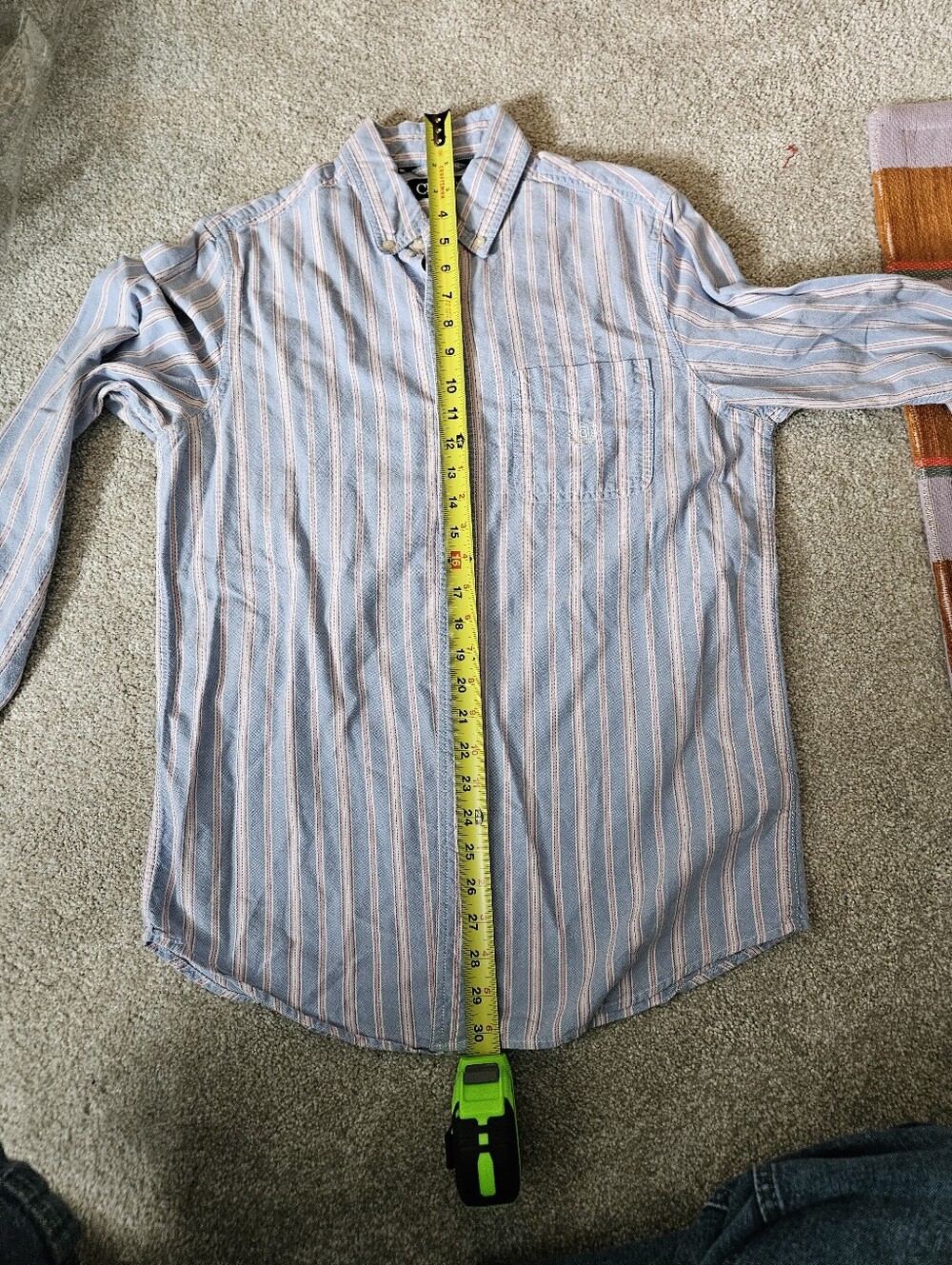 Chaps Womens Blue and Pink Stripe Button-Down Shirt 100% Cotton - Picture 12 of 16